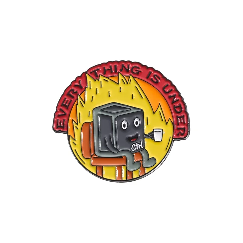 Every Thing Is Under Control Brooch Enamel Pins Custom Computer Keyboard Brooches Bag Lapel Badge Jewelry Gift for Office Worker