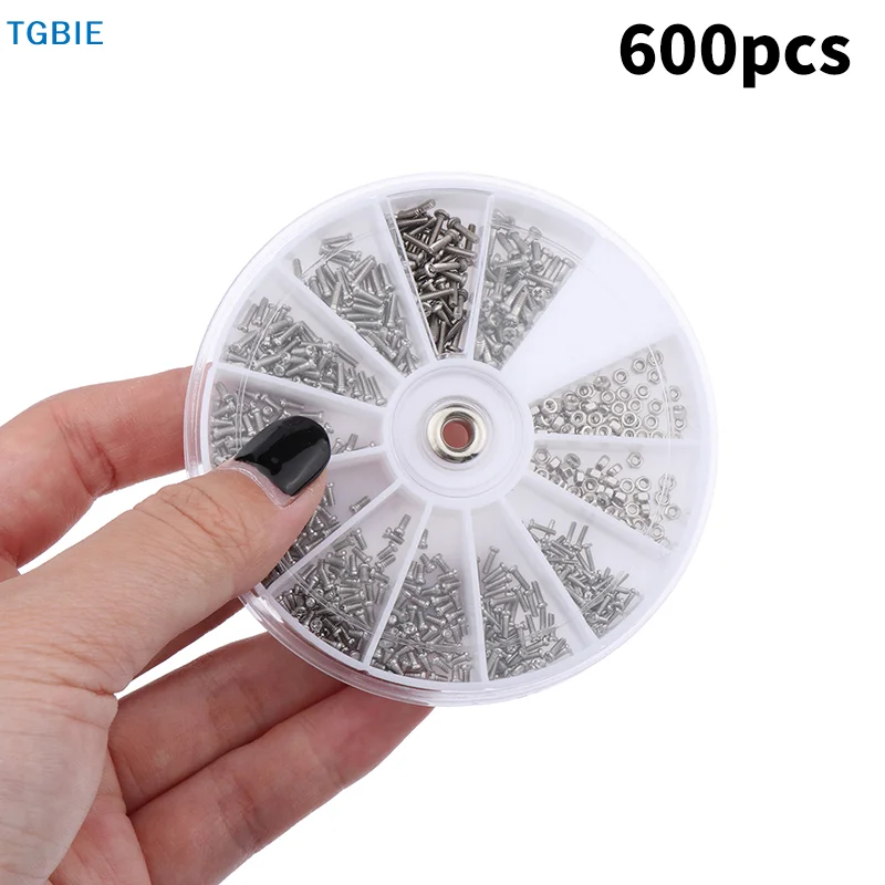 [TL]【TL】600pcs/set Universal Micro Glasses Sunglass Watch Spectacles Screws Nuts Screwdriver Repair Parts Kits Tool Box