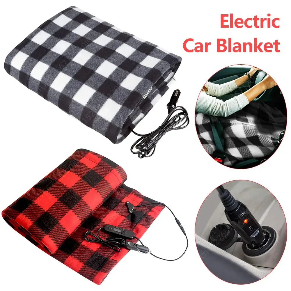 Constant Temperature Heating Blanket 12V Heated Safety Timer Car Heating Pad Fleece Car Heating Blanket for RV Caravan Camper