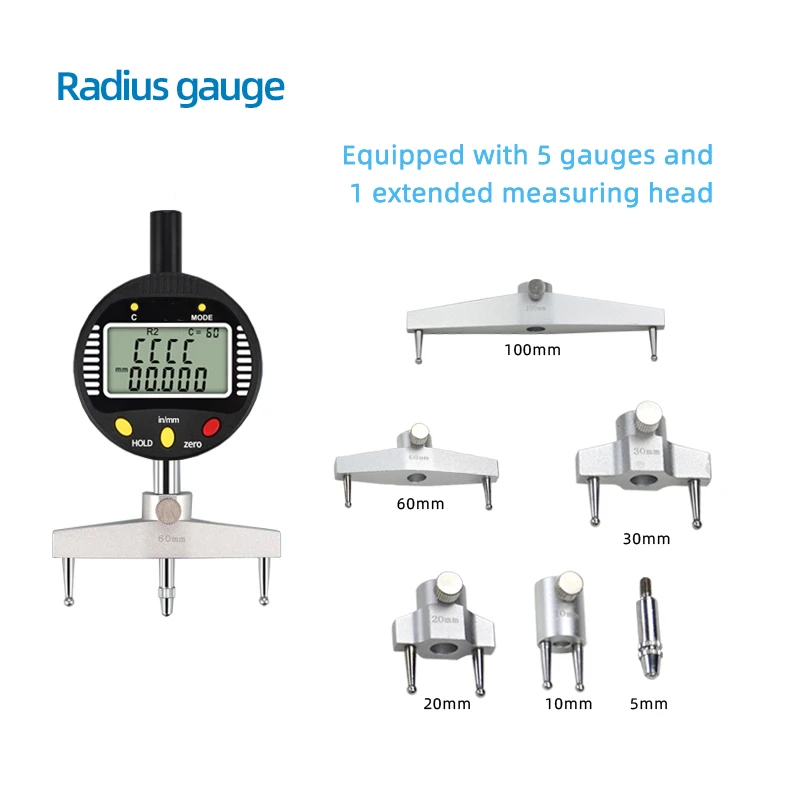 2026 High Precision Digital Radius Gauge Arc Ball Diameter Measurement Indicator