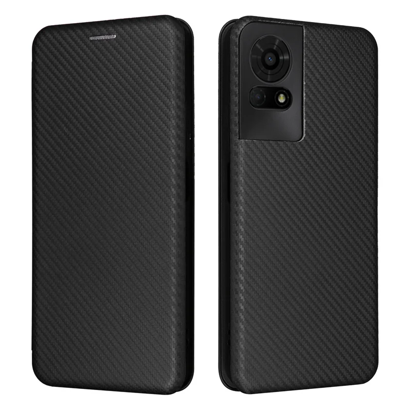 For TCL 50 LE 5G T510SPP Case Carbon Fiber Flip Leather Case For TCL 50 LE 5G Business Magnetic Wallet Card Slot Slim Cover