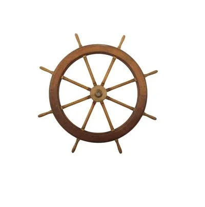 Wholesale Nautical Decor Handmade Designer Wooden and Brass Boat Wheels Custom Logo Printed Boat Accessories