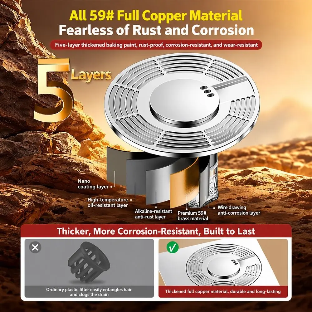 Floating Model Automatic Drainage Floor Drain ABS Insect-proof Floor Drain Insert Prevents Clogging Automatically Shuts Off