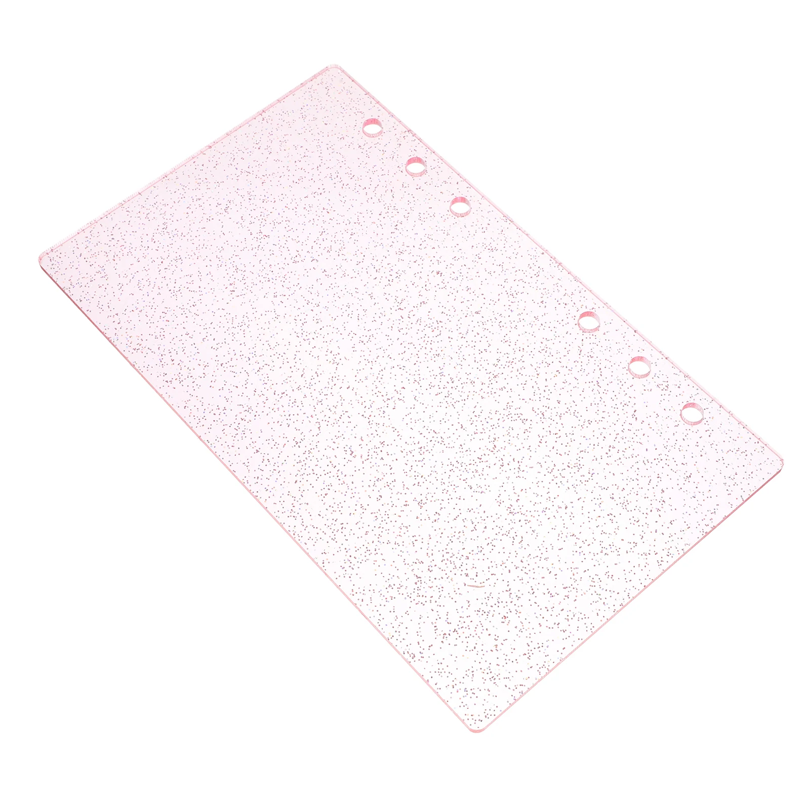 

Acrylic Binder Cover 6-ring Planner Holes Loose Leaf Journal Notebook Shell Semitransparent Glitter Practical Material