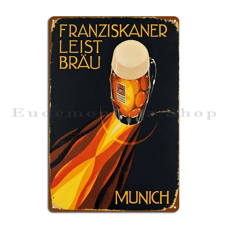 1930 S Munich German Beer Alcoholic Beverage Bierre Vintage Advertising Poster Metal Sign Customize Club Bar Classic