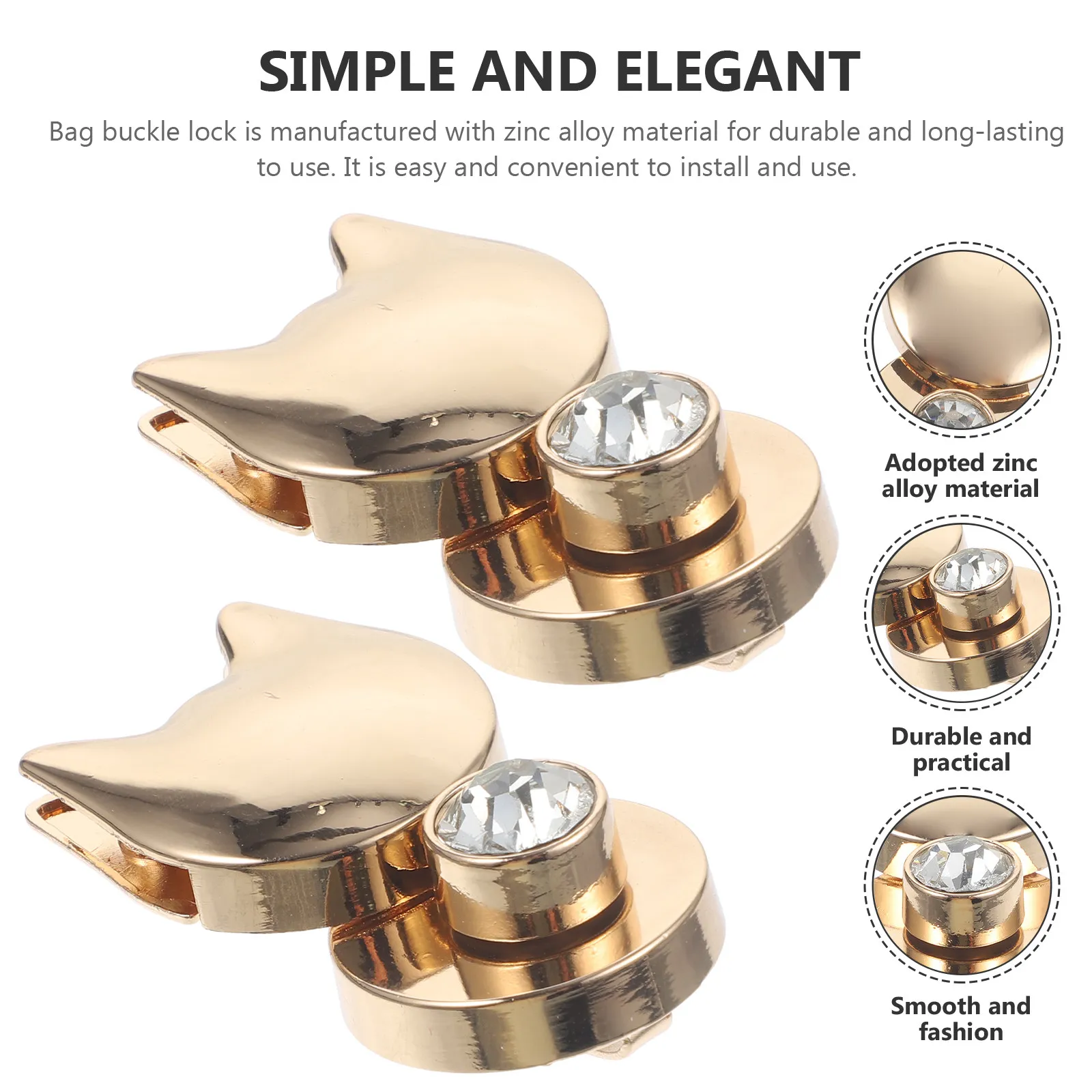 6Pcs Cat Shaped Bag Buckle Locks Zinc Alloy Turn Locks for Handbags Clutches Shoulder Bags DIY Bag Decor Accessories Replacement