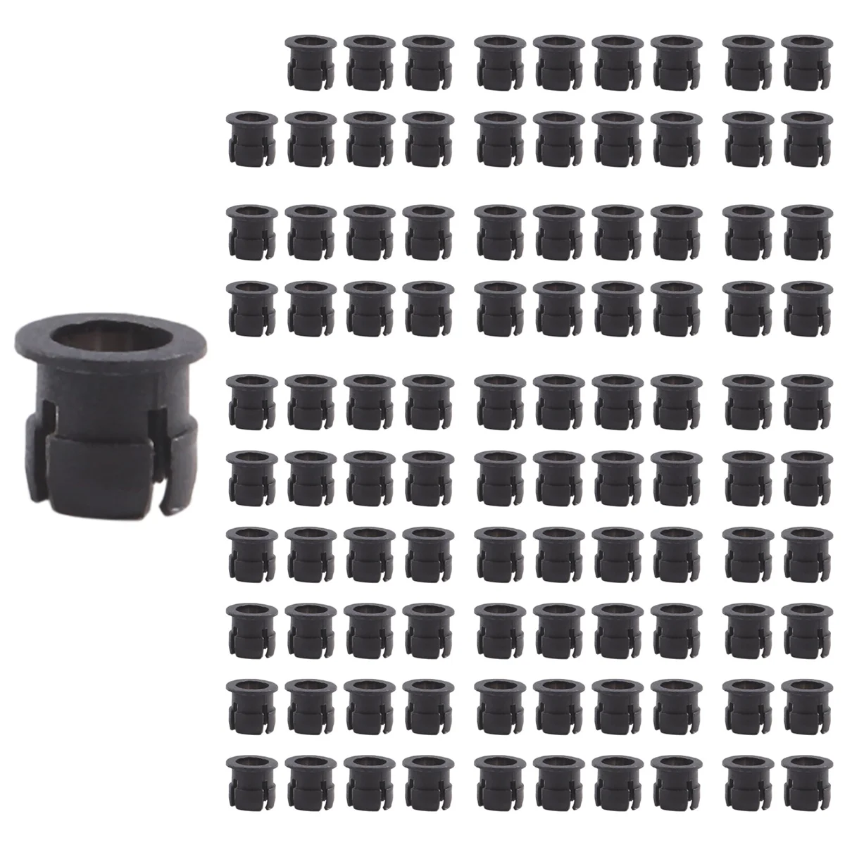 

On sale 100 Pieces Black Plastic 5mm LED Clip Holder Display Panel Mount Cases
