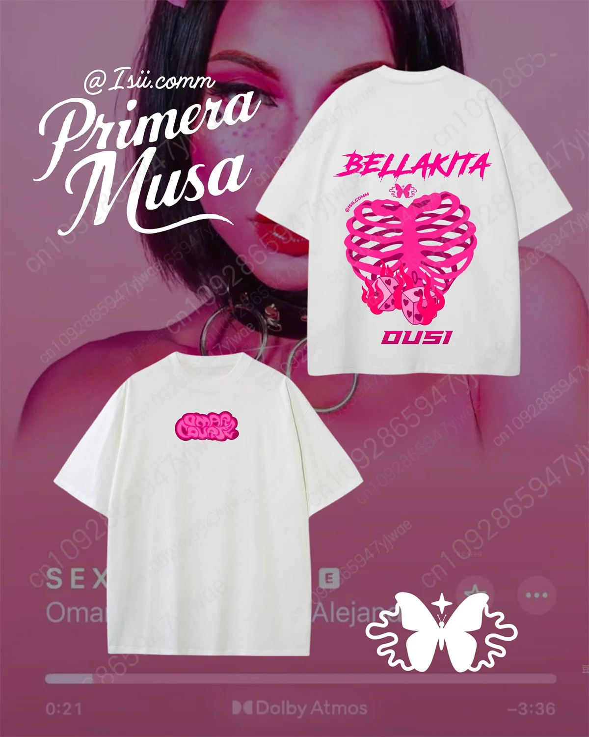 عمر كورتز بريميرا موسى القطن قصير الأكمام تي شيرت الصيف الملابس النسائية الموسيقى اللاتينية المحملة مروحة هدية فضفاض الشارع تي شيرت