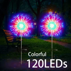 90/120LEDs Solar Garden Lights Solar Firework Lights Solar Lights Outdoor for Pathway Party Wedding Decorative Christmas