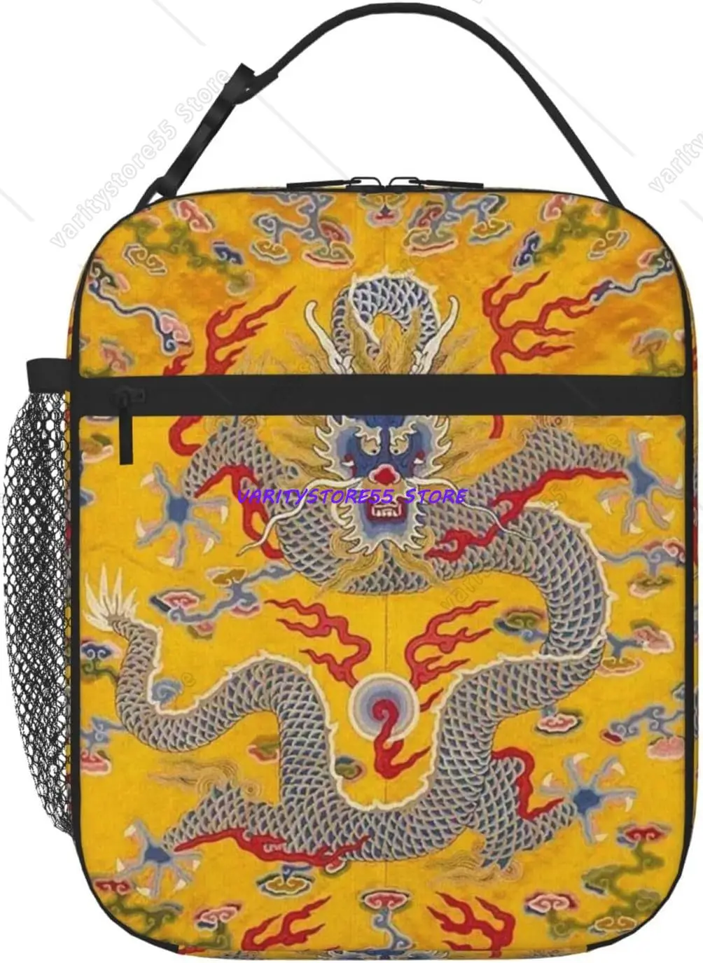 Ancient Chinese Qing Dynasty Eror'S Dragon Reusable Insulated Cooler Lunch Bag for Women Men Leakproof Portable Lunch Box