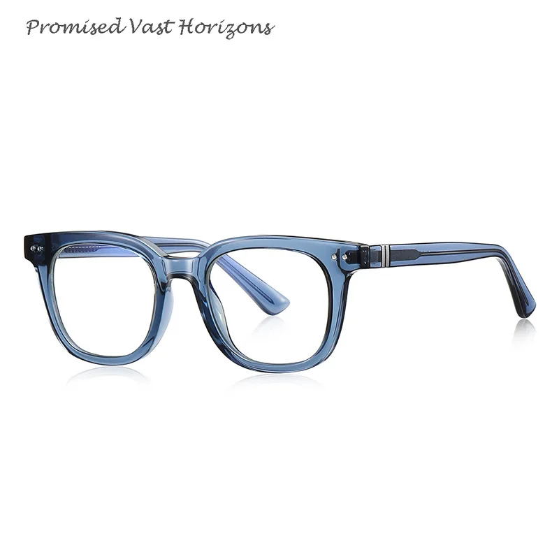 

TR Front CP Needle Temples European American TR90 Optical Frame Male Eyewear Frames with Plano Bulk Light Blocked Lens Glasses