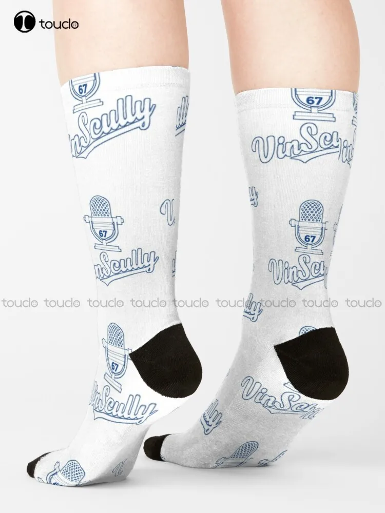 Vin Scully Voice Socks Fun Socks For Women 360° Digital Print Street Skateboard Socks Unisex Adult Creative Funny Socks New Art