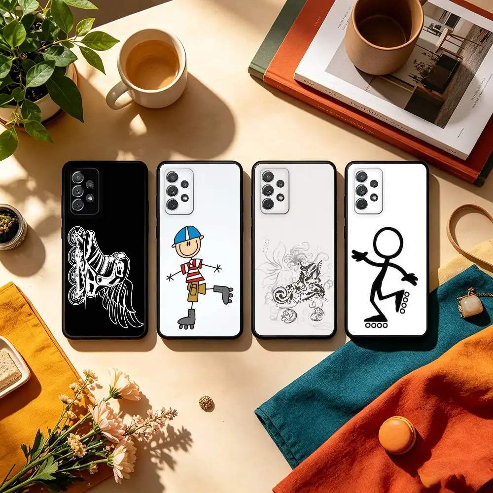 P-Patin  Phone Case For Samsung Galaxy A73,A72,A71,A70,A53,A52,A51,Soft Silicone Black Cover