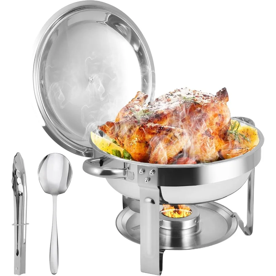 

6QT Stainless Steel Chafing Dishes for Buffet Setup with Lids Ideal for Food Warmers at Parties Home Gatherings Christmas Event