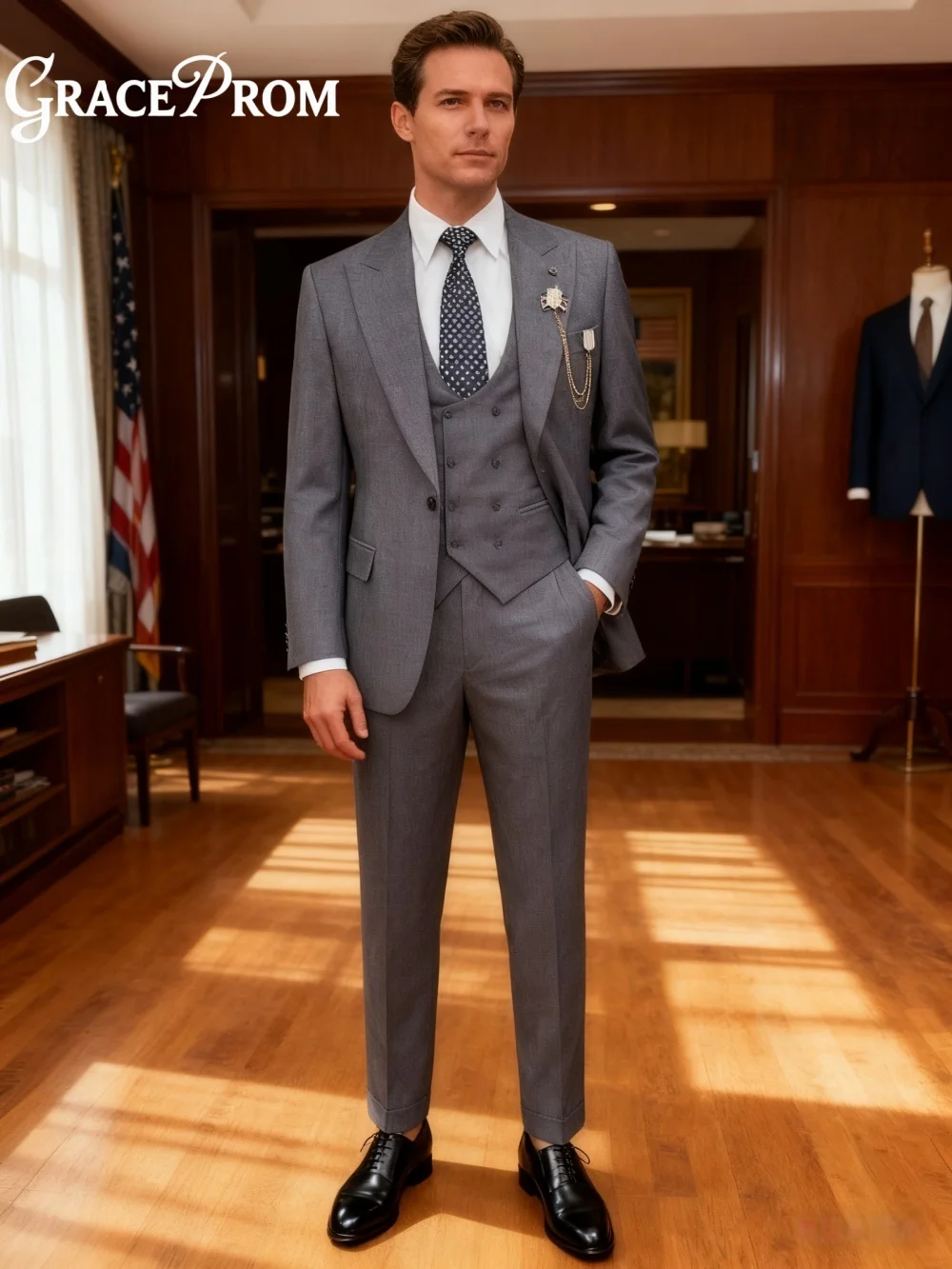 الكلاسيكية حقق التلبيب واحدة الصدر الرجال 3 قطعة مجموعة 2026 سترة رسمية سترة دعوى حفلة رسمية حفلة موسيقية طقم الزفاف ل الزفاف Groo #1