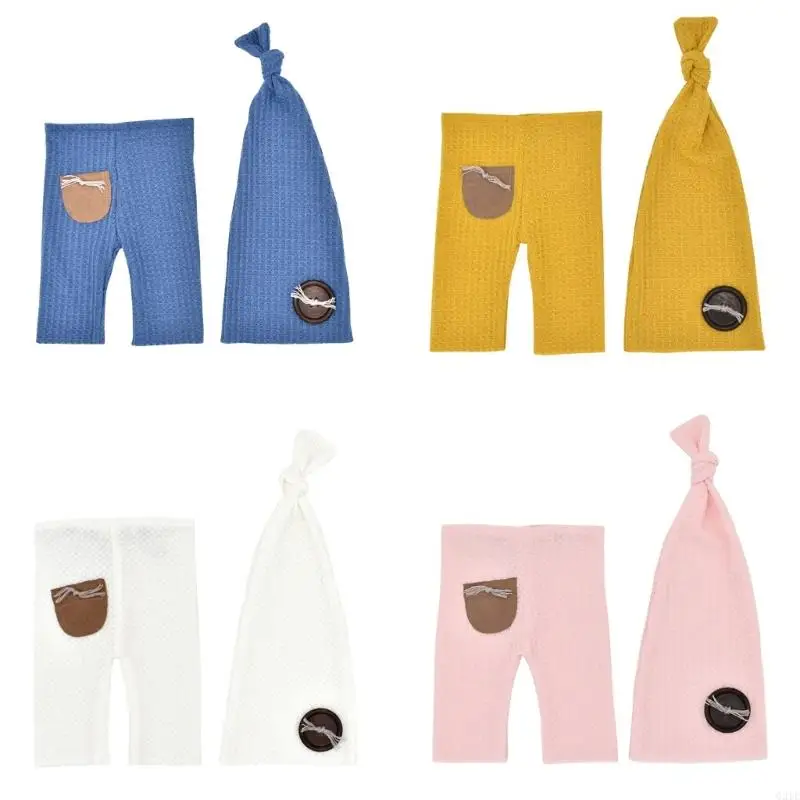 

G2TE новорожденный детский набор для детской хвостовой шляпы с брюками устанавливает нежные новорожденные вязание крючко