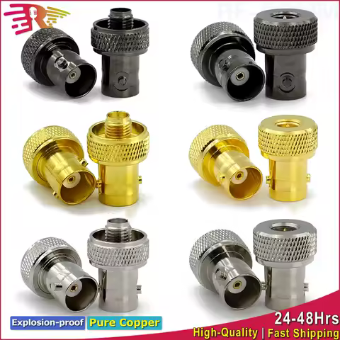 Premium SMA to BNC Q9 RF Coaxial Adapter Male Female Plug Flange Bulkhead M/F Radio Antenna Connector Straight Converter Kit