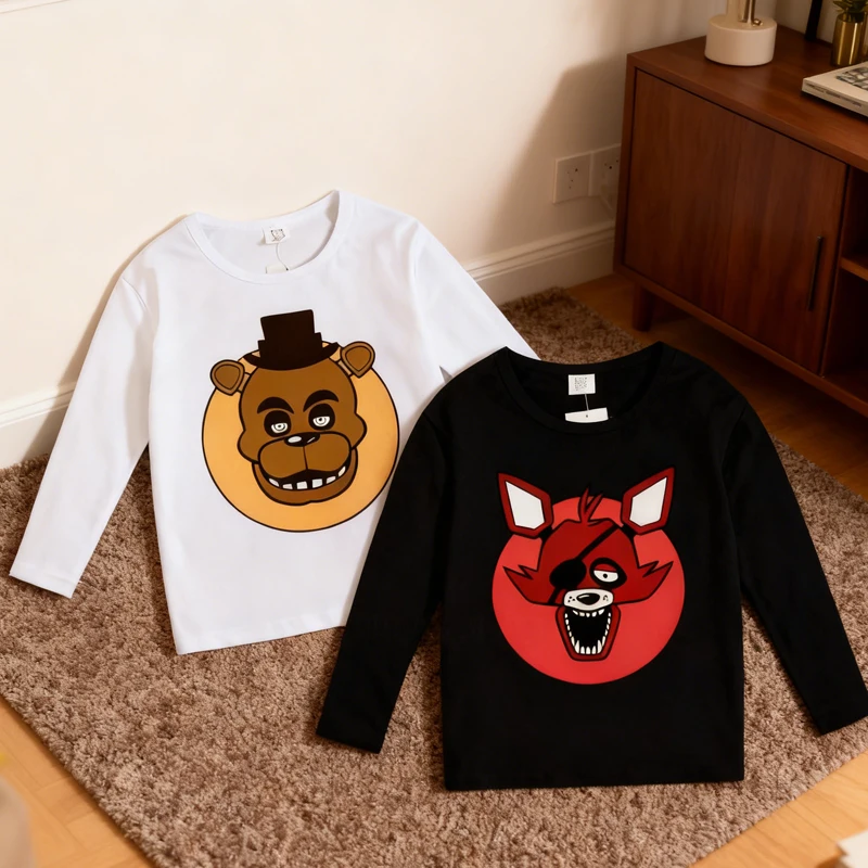 

Five Nights At Freddys Long Sleeve T-shirt Children Camiseta De Manga Larga Clothe Cotton Anime Tee Comfortable Tops Base Shirt