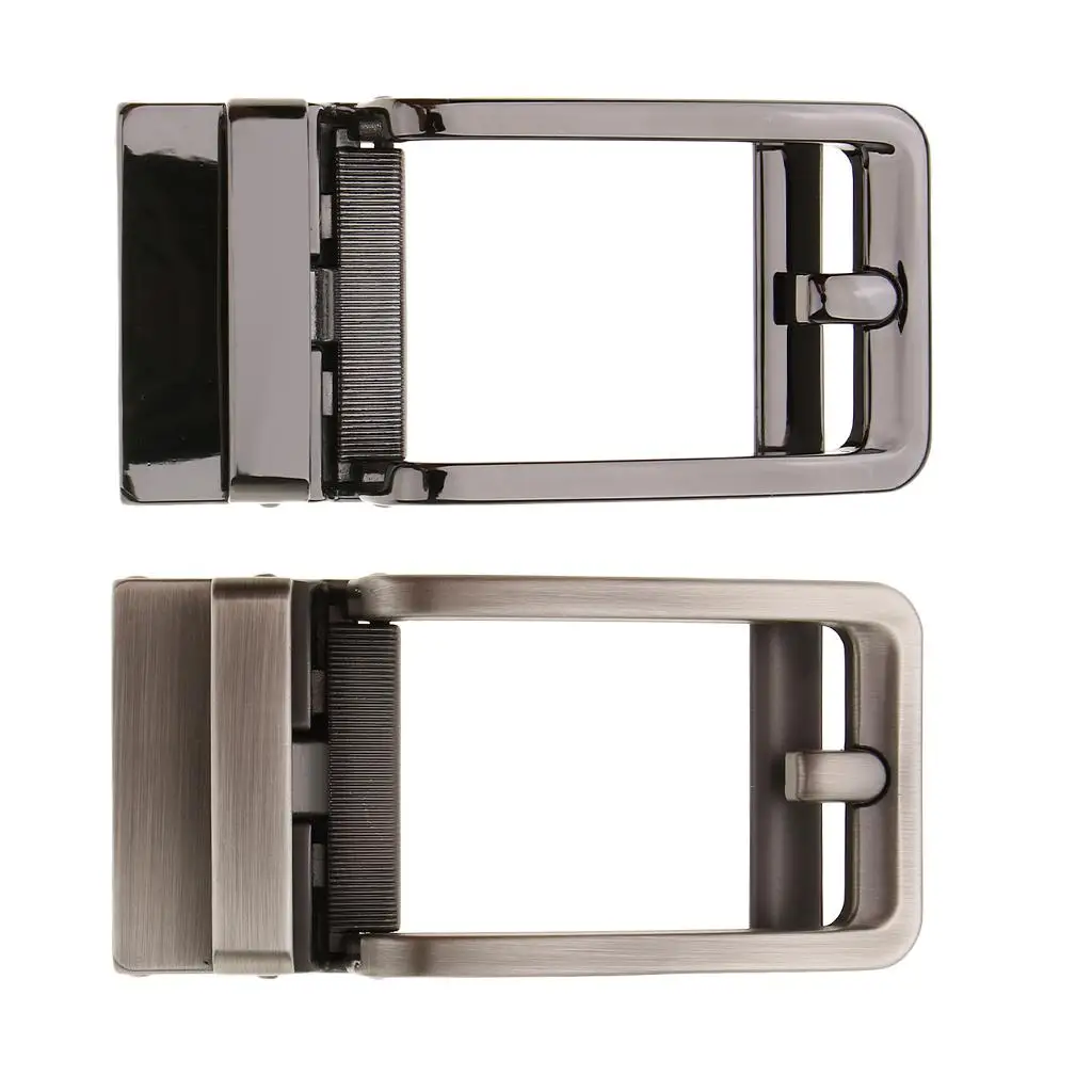 Men Casual Retro Alloy Rectangular Ratchet Belt Automatic Slide Buckle Auto Lock