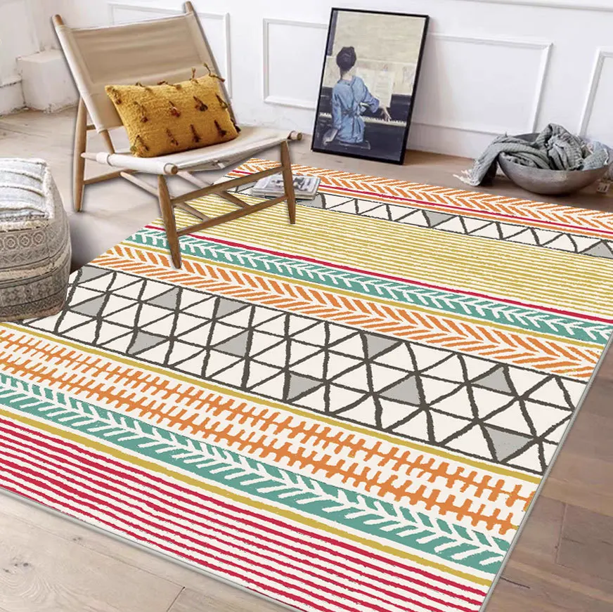 Modern Simple Carpet Living Room Retro Bohemian Sofa Table Cloakroom Floor Mat Bedside Rugs Bed Blanket Ins Washable Customize