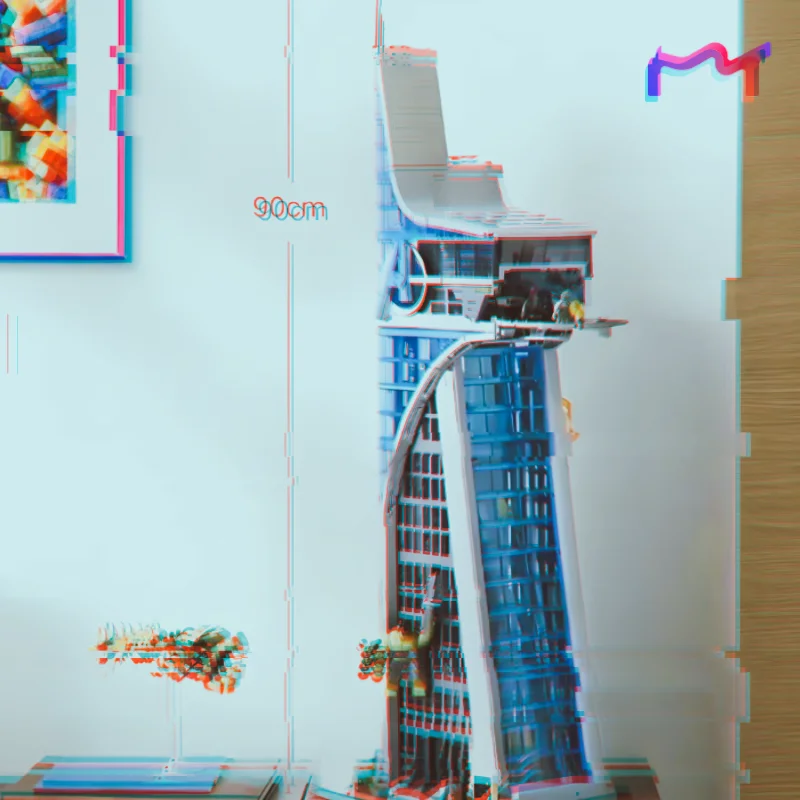 2026 New 5201pcs Giant Modern Glass Skyscraper Headquarters Futuristic High-Rise Base Building Block Model Toy For Ornament Gift