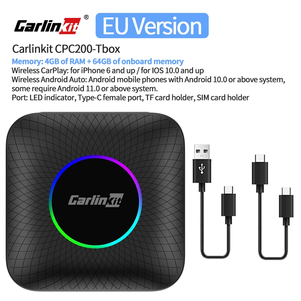 Carlinkit CPC200-Tbox Smart AI Box WiFi 2.4+5G Plus Wireless