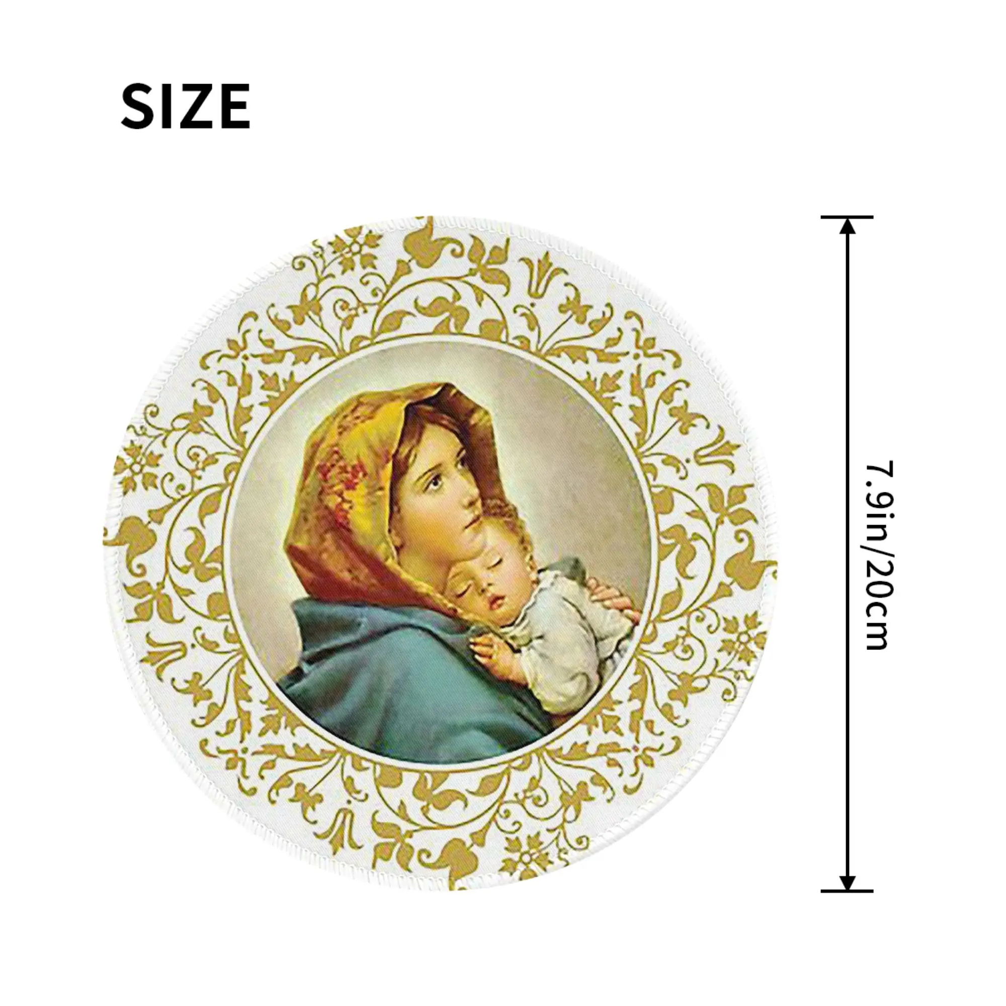 Virgin Mary with Jesus Child Mouse Pad Computer Keyboard Mouse Mat Gamer PC Laptop Desk Mat Office Accessories Table Mats