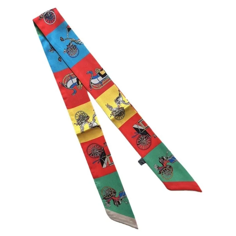 

Японский корейский новый мультяшный клетчатый шарф-каретка, бандана, универсальный подарок на четыре сезона для женщин, шарф для волос, сумка с ручкой, лента