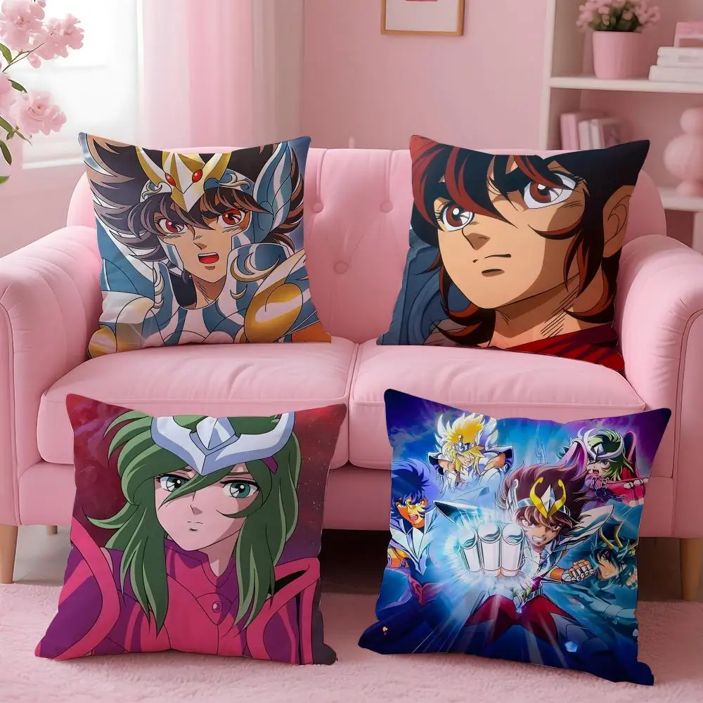 Anime SSaint Seiya Cushion Cover Cushion Cover Set 4Pcs 50x50 45x45 40x40 Pillowcase Decorative Sofa Home Decor