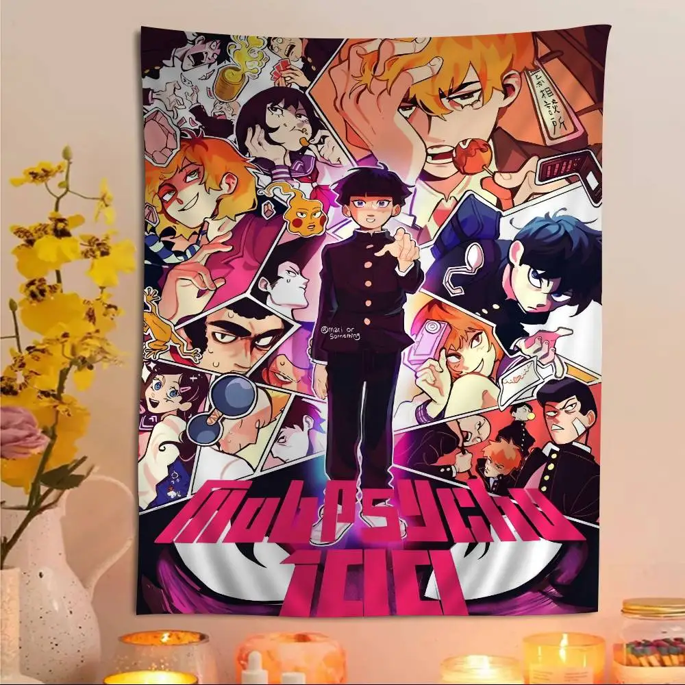 اليابان أنيمي الغوغاء النفسي 100 الكرتون نسيج ديكورات جدرانية للتعليق ديكور المنزل المنزلي