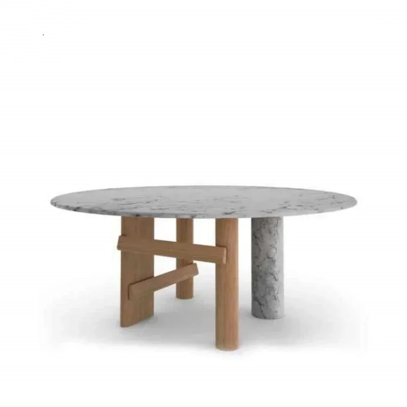 Modern Simple Luxury Stone Dining Table Restaurant Home Designer Private Club Marble Wabi Sabi Wind Round Dining Table