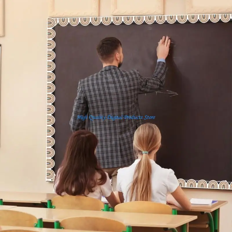 U2JE ملصق حواف مستقيمة لتزيين سبورة السبورة لنشرة الحفلات المدرسية، لوحة إعلانات للفصل الدراسي شارات جدارية