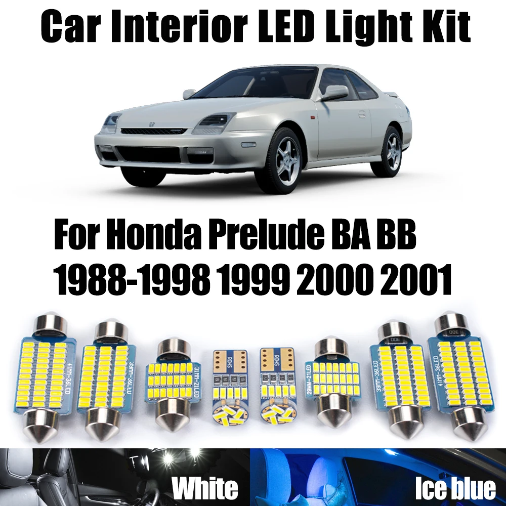 

Canbus светодиодный внутренний комплект освещения номерного знака для чтения карт для Honda Prelude BA BB 1988-1998 1999 2000 2001 автомобильные аксессуары