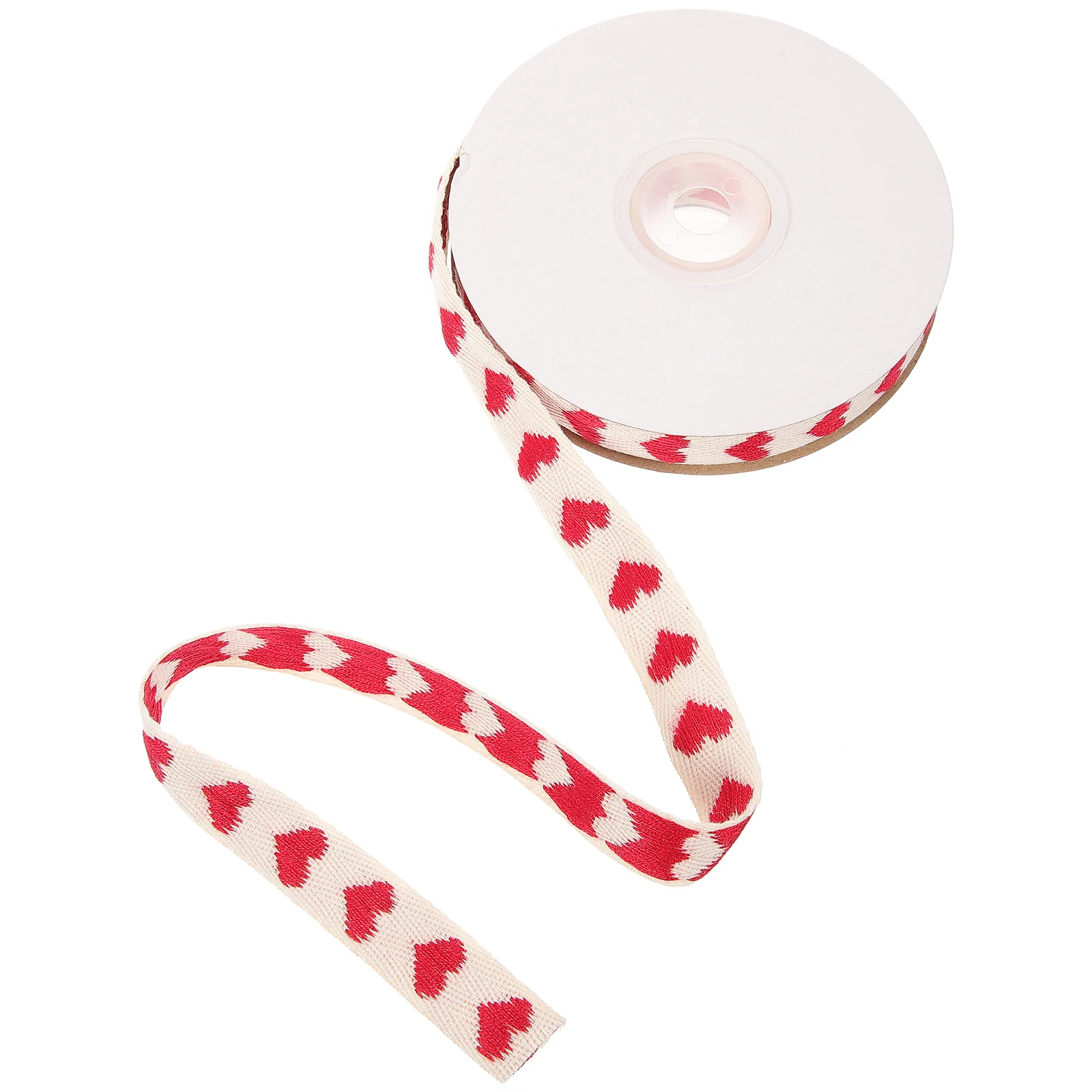 

Lovely Heart Embroidered Ribbon Red Fabric DIY Material Gift Box Bouquet Cake Packaging Wear-resistant Craft Ribbon Long