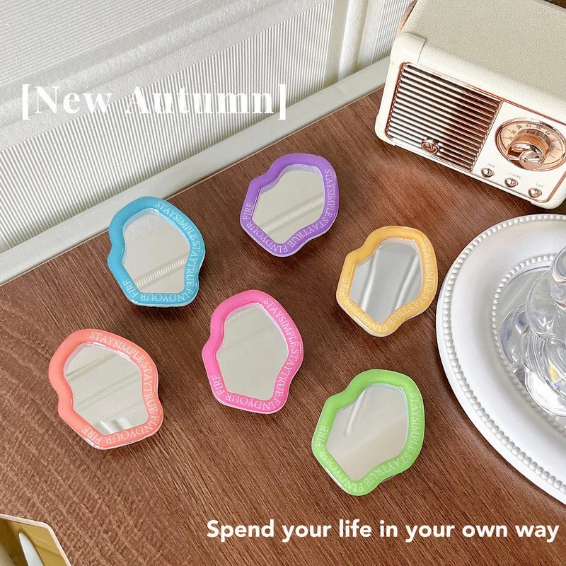 

Make up Mirror Mobile Phone Stand Holder Grip Fold Tok Support For IPhone 15 16 Phone Tablet Accessories Stand Holder