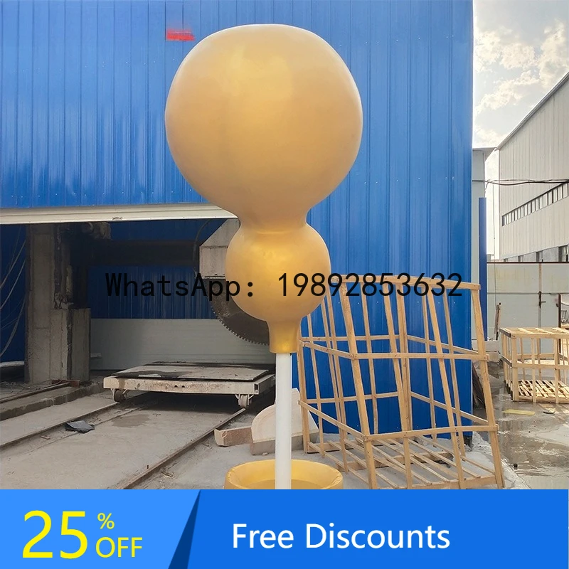CZ   Suspended Water Flowing Sky Pot Water Feature Sculpture Large Square Community Courtyard Garden Outdoor Sculpture Ornament