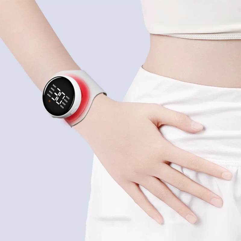 

New EMS Microcurrent Red Light Hand Massager Portable Household Use Pulse Hand & Foot Training Massager Relieves Soreness Tool