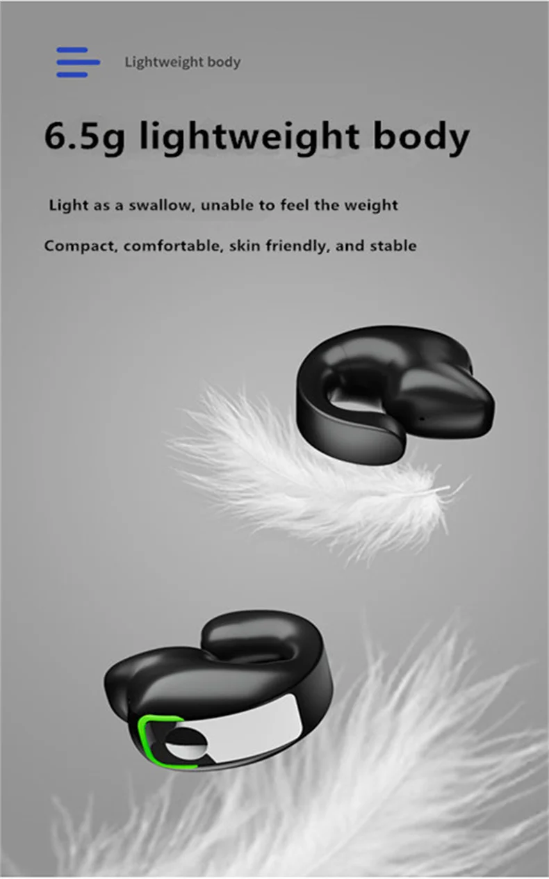 STTKGZD Earphone Clip Wireless Bluetooth Headphone Bone Conduction Headset High Quality TWS Auriculares Sport Noise Canceling Se2cd445d6cb6429a983cb431c57be432d