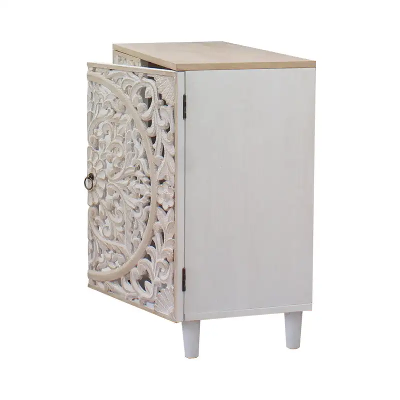 

Furniture Double Door Solid Carved Cabinet Round