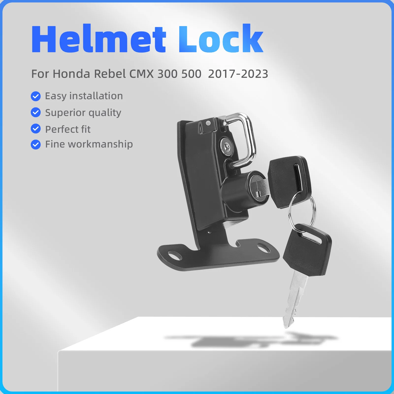 

For HONDA Rebel 1100 500 300 CMX1100 CMX500 CMX300 2017- 2023 Motorcycle Helmet Lock Side Anti-theft Security with 2 Keys