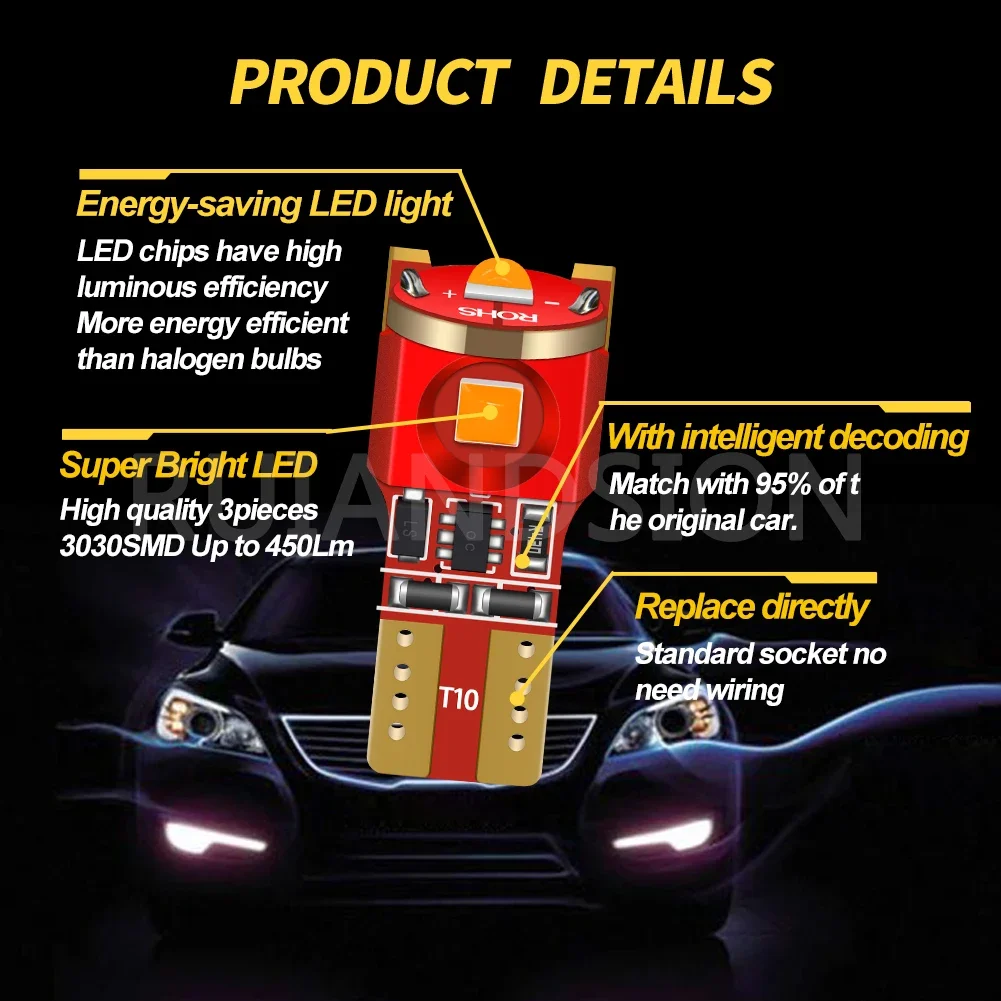 2 قطعة 8.4 واط خطأ مجاني Canbus T10 W5W العالمي مصباح ليد تيار مستمر 10-15 فولت سيارة القراءة أضواء داخلية لمبة صالح السيارات SUV UTV إشارات مصباح #2