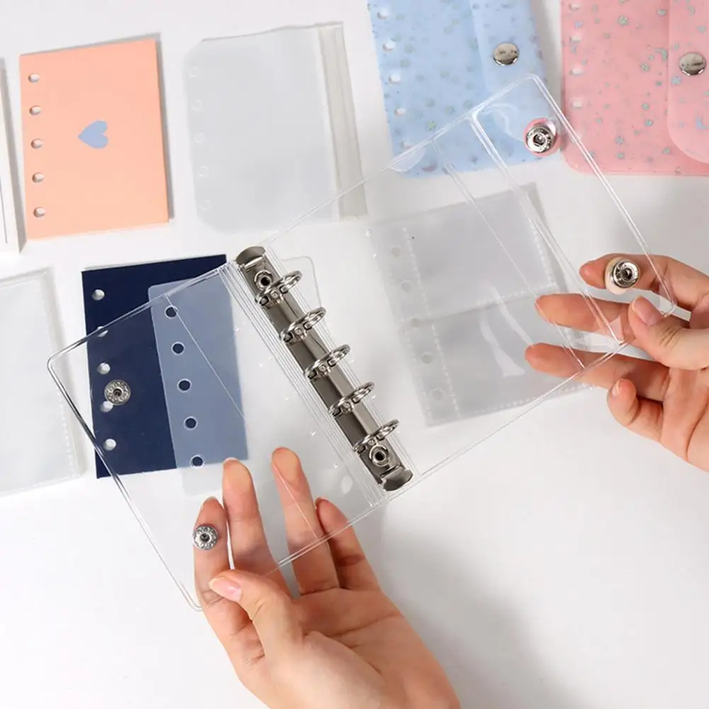 Loose-leaf Book Set Anti-slip Binder Inserts Pvc Binder Covers M5 A6 A7 Sizes 5-hole Replacement Shells for Photo Cards Stickers