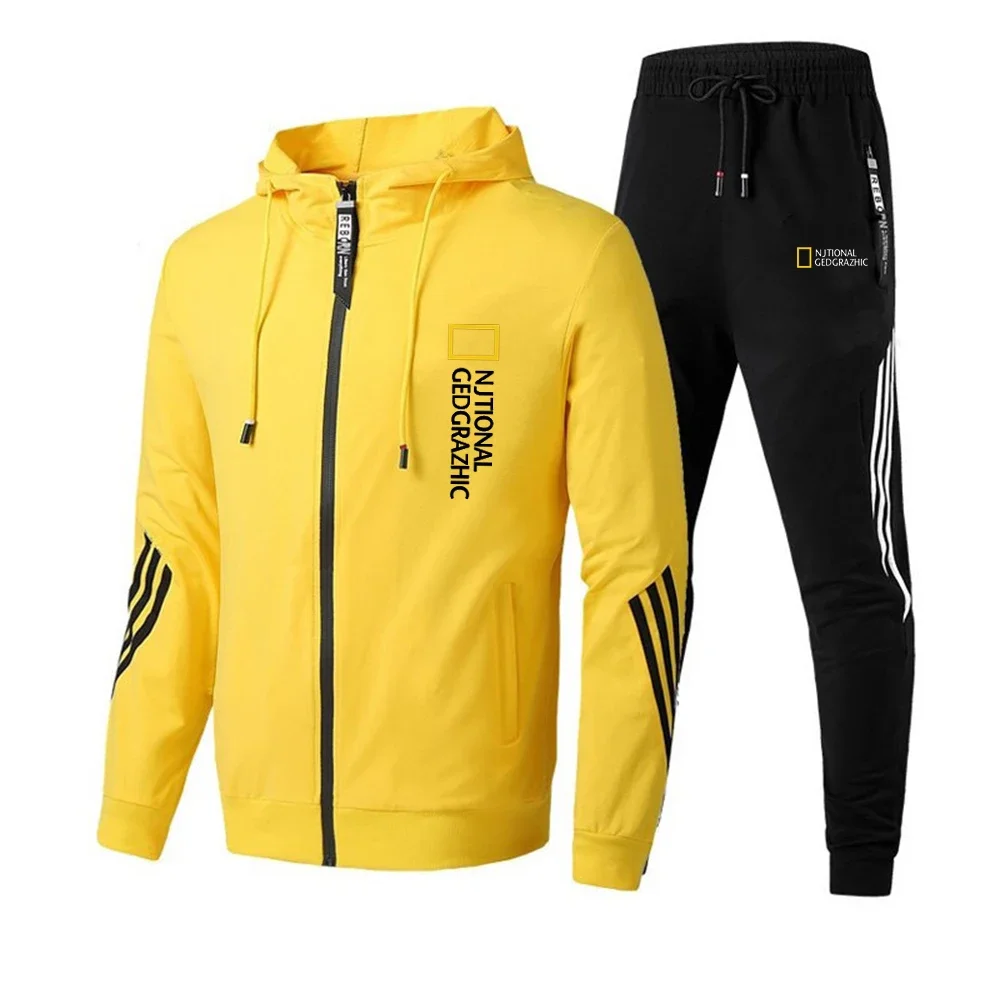 Men's Zipper Sweatshirt and Pants Fashion Casual Sports Set Fitness Jogging Novelty Autumn 2024 Sweatshirt Set