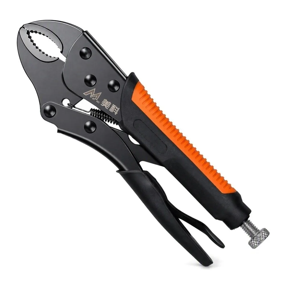 Alloy Steel Locking Pliers One-Hand Release 7 Inch Size Curved Jaw Pliers Anti-Slip Handle Adjustable Wrench Pliers DIY Projects