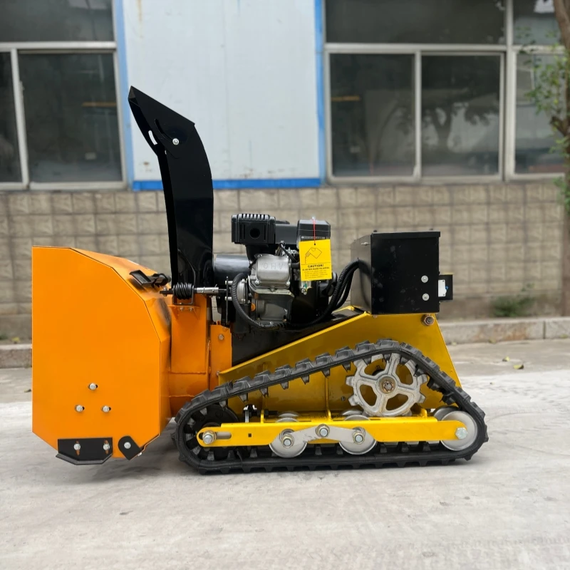 Customized Mini Remote-Controlled Snow Blower, Industrial High-power Intelligent Snow Thrower, Rubber Track Winter Sweeper
