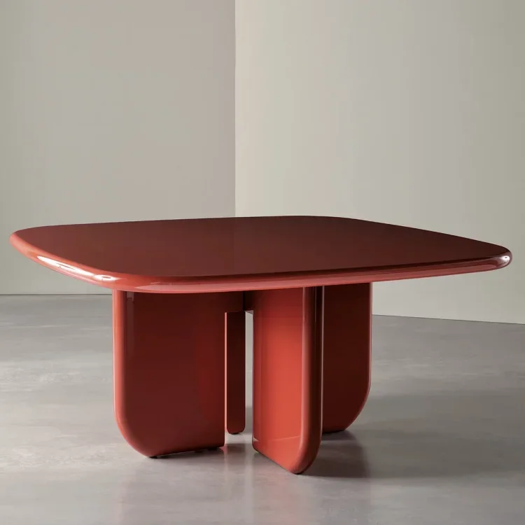 6005 الإيطالية الحد الأدنى ميريدياني خشب متين طاولة مستديرة بسيطة الحديثة غرفة المعيشة عالية اللمعان البيانو ورنيش ITALO طاولة طعام