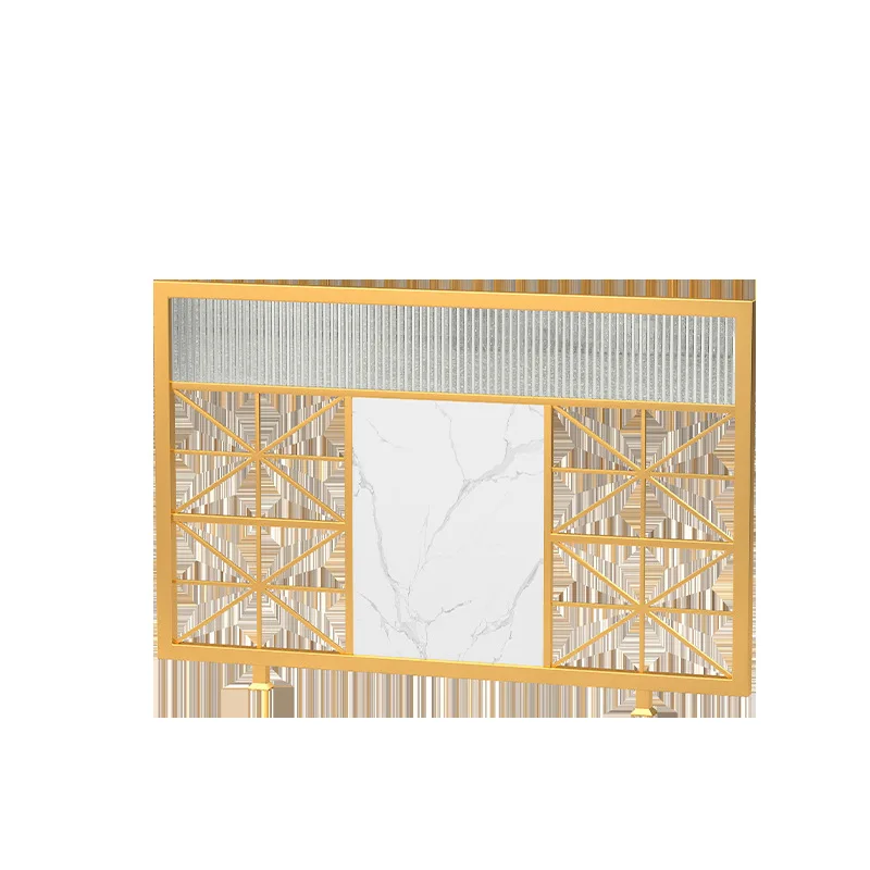 

Restaurant wrought iron screen, partition low wall card seat light luxury, glass fence, grid