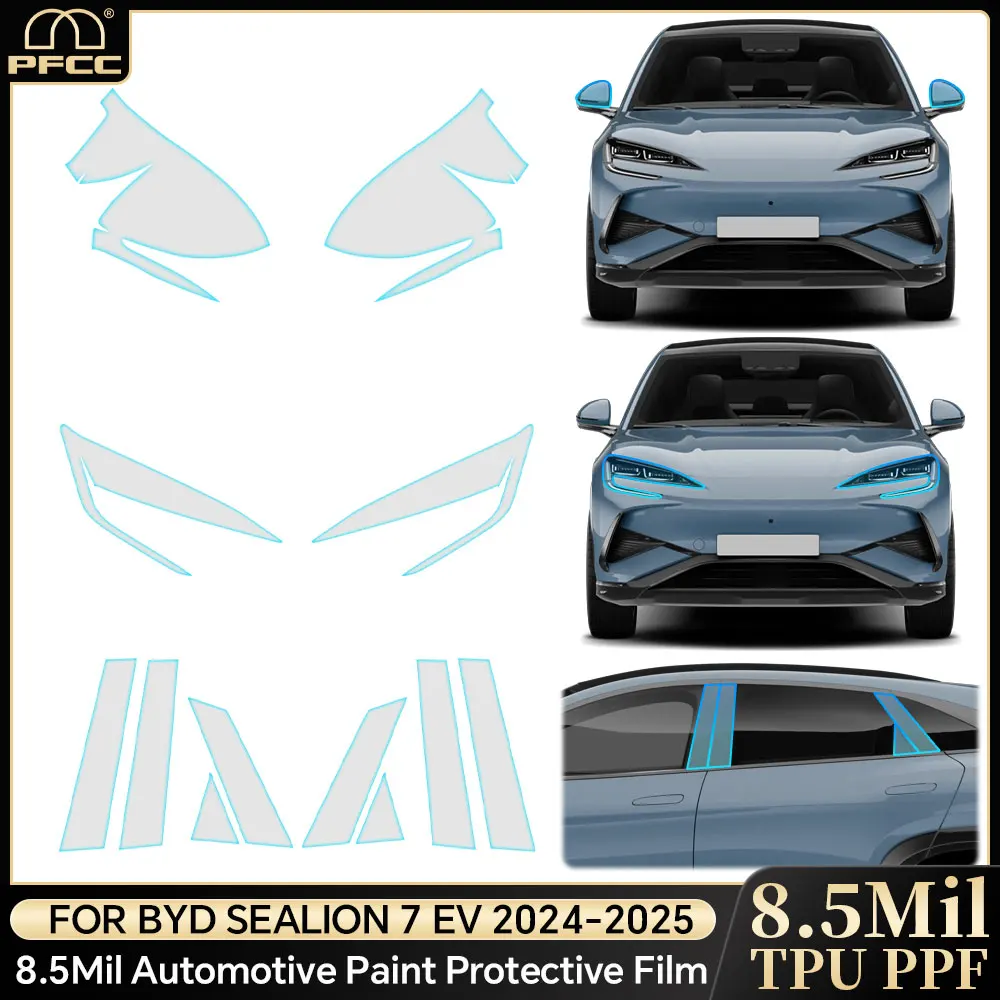 

For BYD Sealion 7 EV 2024 2025 Car Headlight Rearview Clear Bra TPU Paint Protection Film Pre-cut PPF Anti-scratch Invisible Kit
