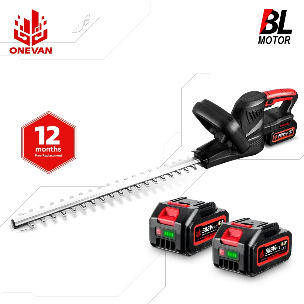 Image of ONEVAN 2000W Cordless Tagliasiepi Elettrico Domestico Trimmer Potatura Sega Tagliasiepi Ricaricabile Per 21V 18v Batteria cod004