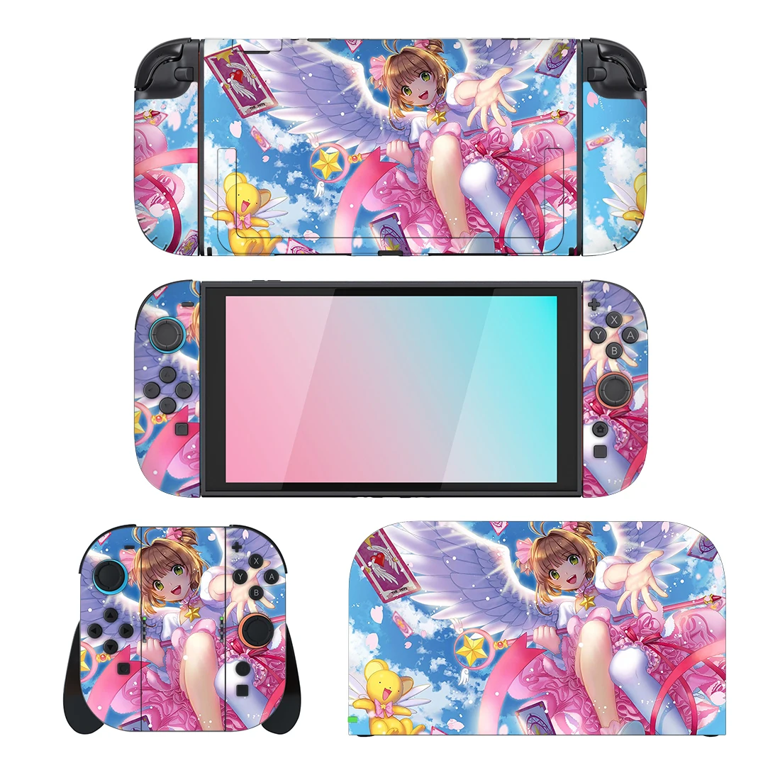 Card Captor Sakura Protector Sticker Skin dla Nintendo Switch 2 NS Console Dock Charger Stand Holder Joy-con Controller Vinyl